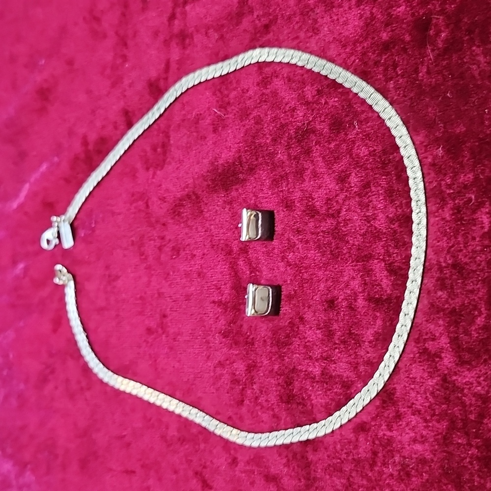 MONET silver tone necklace & earrings set
